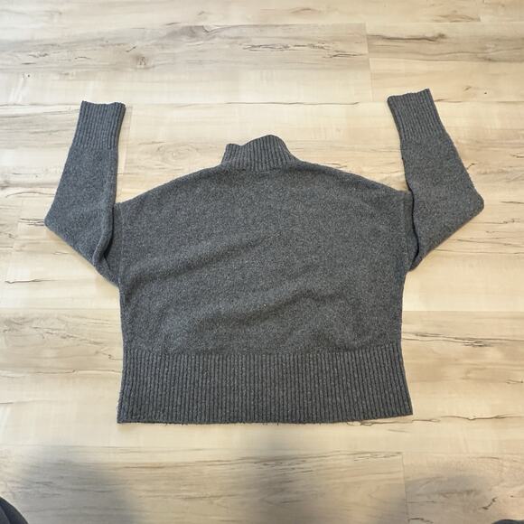 Other Stories Women XS Sweater Cotton Blend Mock Neck Boxy Gray - Picture 2 of 5